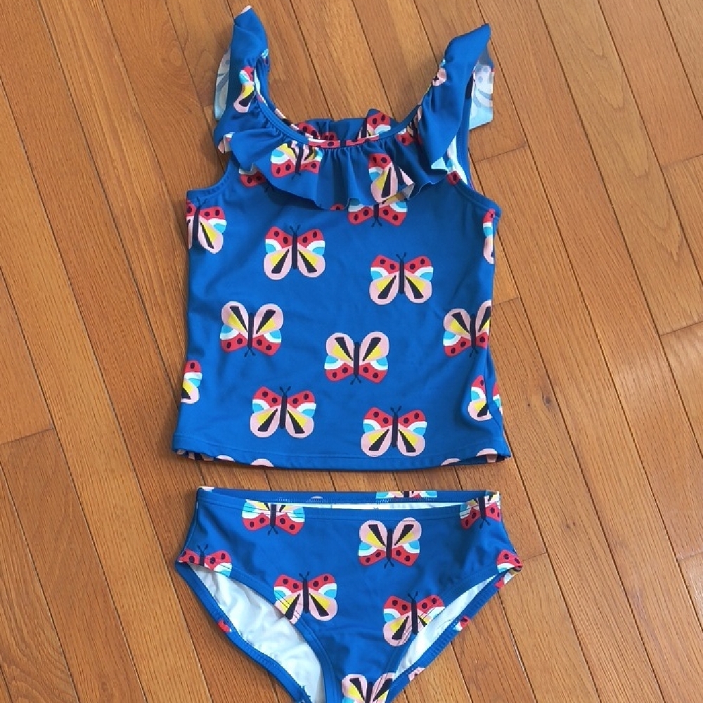 Hanna Andersson Blue Butterfly Print Bikini 140cm Us 10
